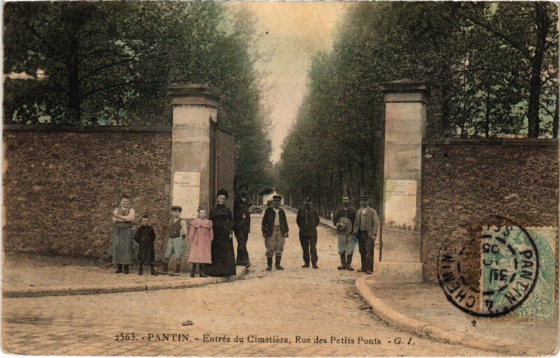 Carte postale ancienne Pantin Entree du Cimetiere - Rue des Petits Ponts à Pantin