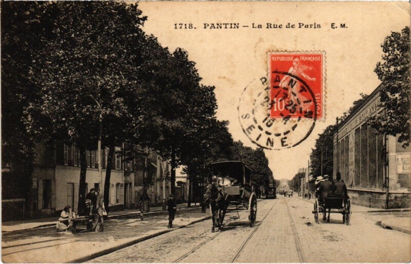 Carte postale ancienne Pantin La Rue de Paris à Pantin