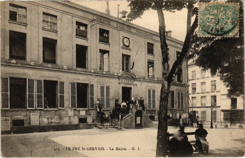Carte postale ancienne Le Pre-Saint-Gervais Mairie