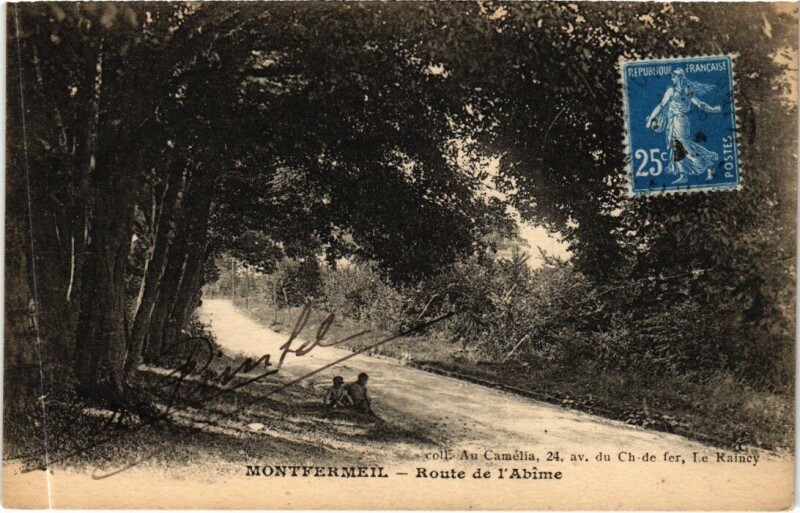 Carte postale ancienne Montfermeil Route de l'Abime à Montfermeil
