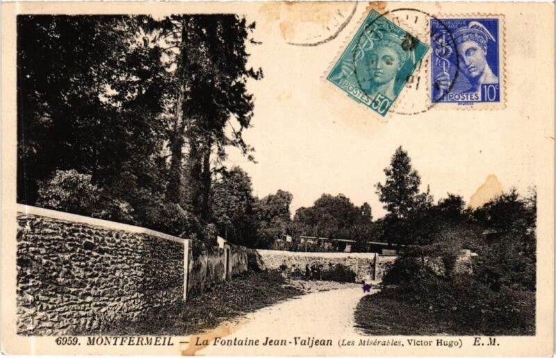 Carte postale ancienne Montfermeil Fontaine Jean-Valjean à Montfermeil