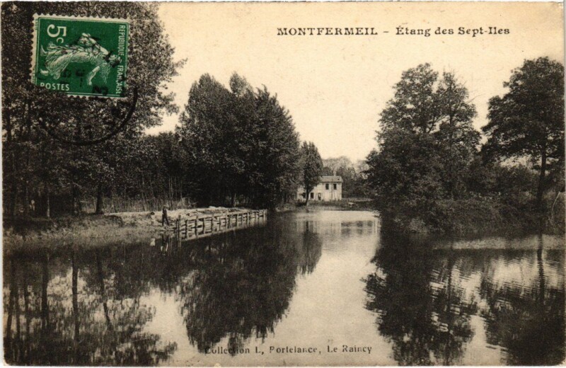 Carte postale ancienne Montfermeil Etang des Sept Iles à Montfermeil