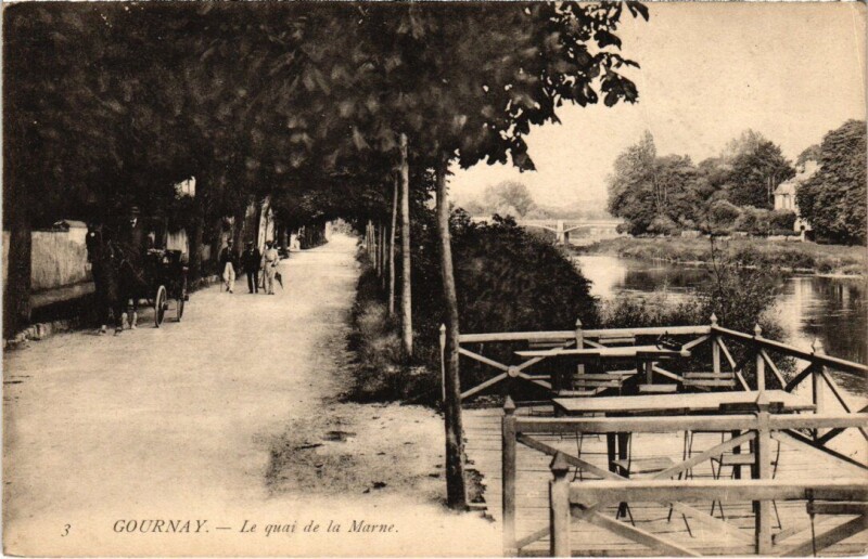 Carte postale ancienne Gournay-sur-Marne Le Quai de la Marne à Gournay-sur-Marne