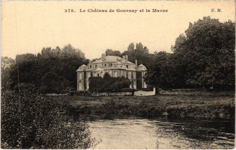 Carte postale ancienne Gournay-sur-Marne Chateau de Gournay et la Marne à Gournay-sur-Marne