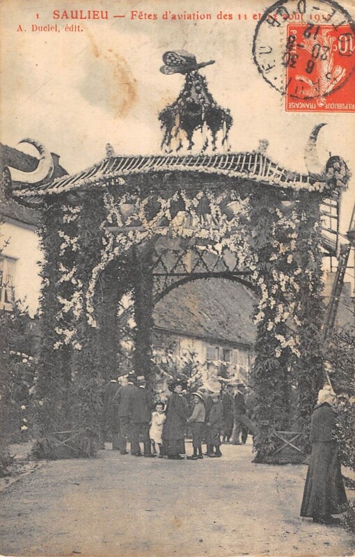 Carte postale ancienne Saulieu - Fetes D'Aviation Du 11 Et 12 Aout 1912 à Saulieu