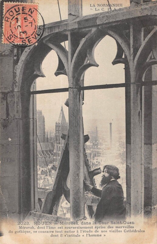 Carte postale ancienne Rouen - Merovek Dans La Tour Saint Ouen à Rouen