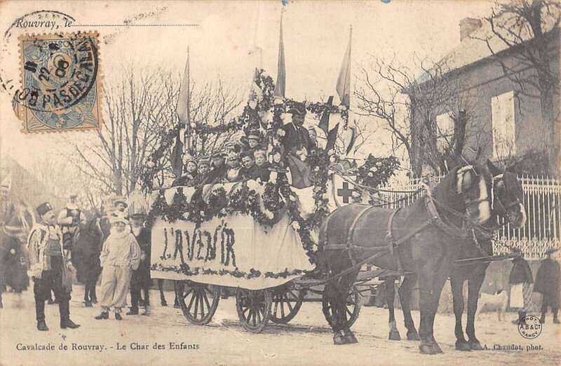 Carte postale ancienne Cavalcade De Rouvray - Le Char Des Enfants à Rouvray