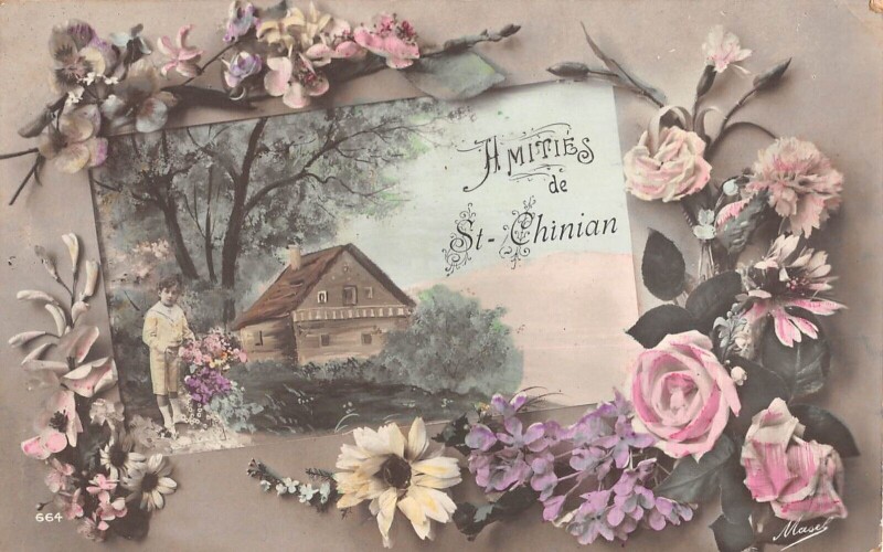 Carte postale ancienne Amities De Saint Chinian à Saint-Chinian