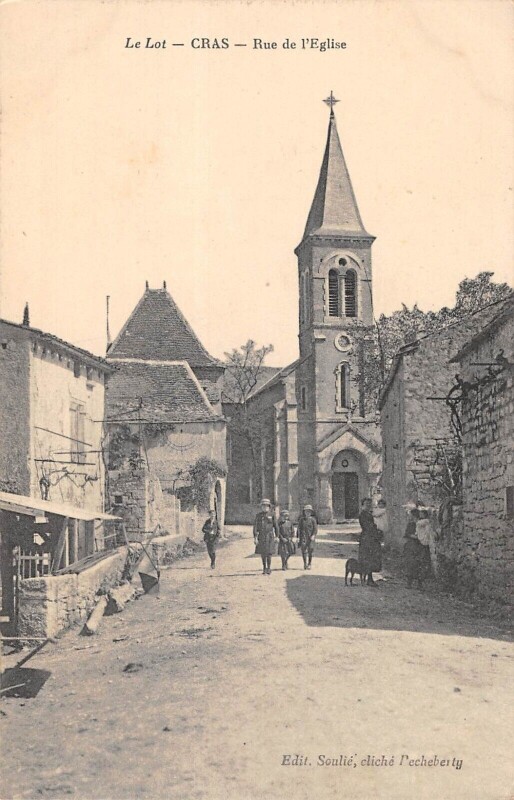 Carte postale ancienne Le Cras - Rue De L'Eglise