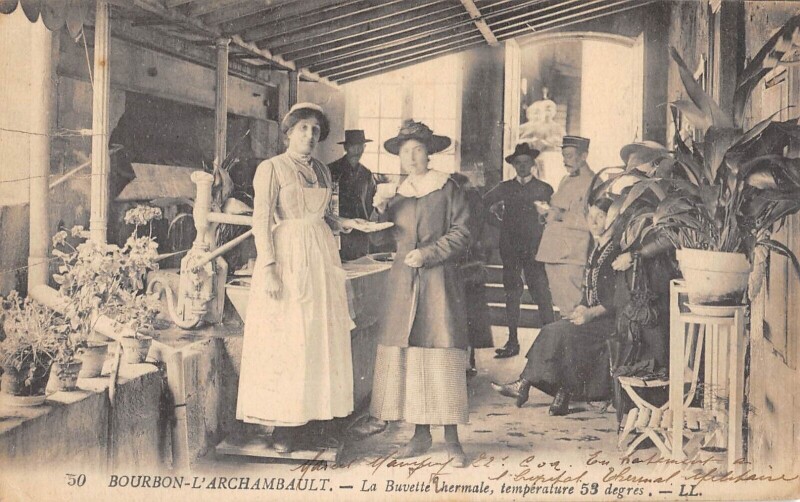 Carte postale ancienne Bourbon L'Archambault - La Buvette Thermale à Bourbon-l'Archambault