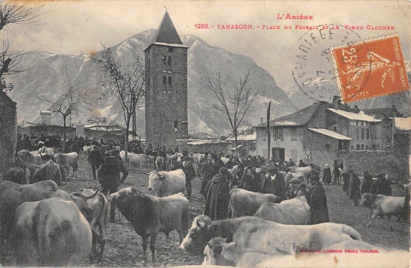 Carte postale ancienne Tarascon / Place Du Foirail