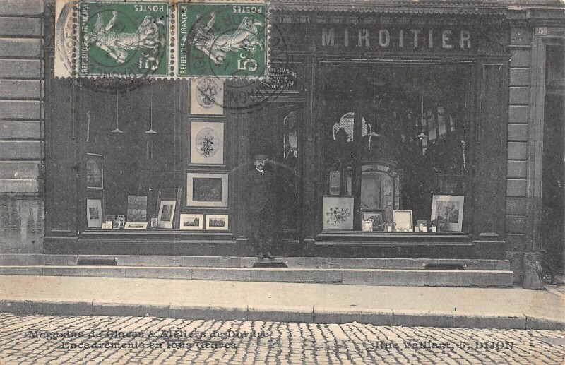 Carte postale ancienne Dijon - Magasins De Glaces Et Ateliers De Dorure - Encadrements En Tous G à Dijon