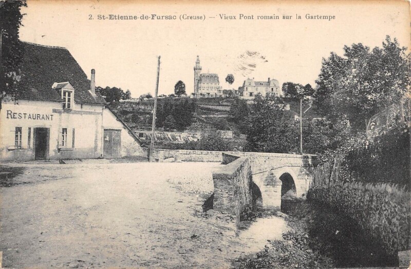 Carte postale ancienne Saint Etienne De Fursac - Vieux Pont Romain Sur La Gartempe - cpa rare à Gartempe