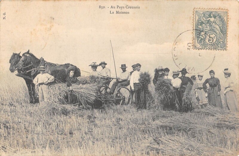 Carte postale ancienne Au Pays Creusois - La Moisson