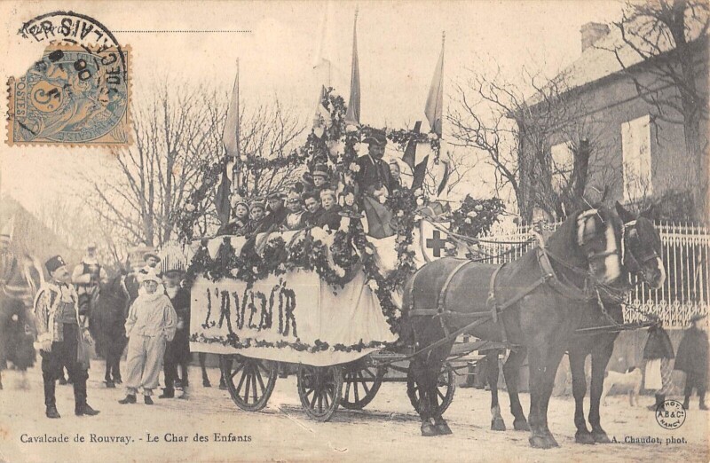 Carte postale ancienne Cavalcade De Rouvray - Le Char Des Enfants à Rouvray