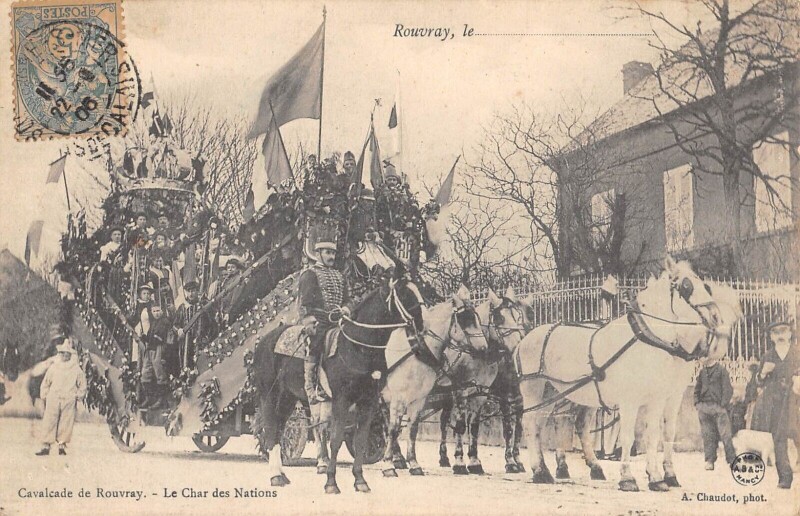 Carte postale ancienne Cavalcade De Rouvray - Le Char Des Enfants à Rouvray