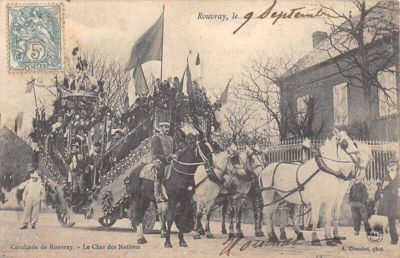 Carte postale ancienne Cavalcade De Rouvray - Le Char Des Enfants à Rouvray