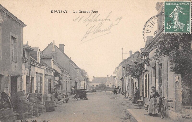 Carte postale ancienne Epuisay - La Grande Rue