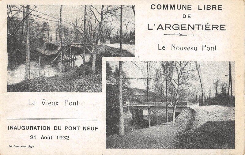 Carte postale ancienne Commune Libre De L'Argentiere - Le Nouveau Pont