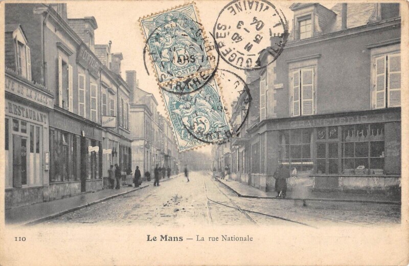 Carte postale ancienne Le Mans / La Rue Nationale au Mans