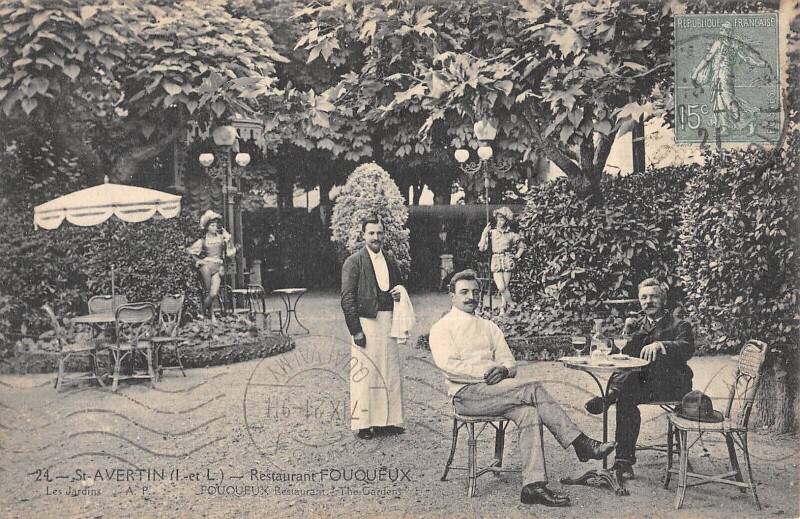 Carte postale ancienne Saint Avertin - Restaurant Fouqueux à Saint-Avertin