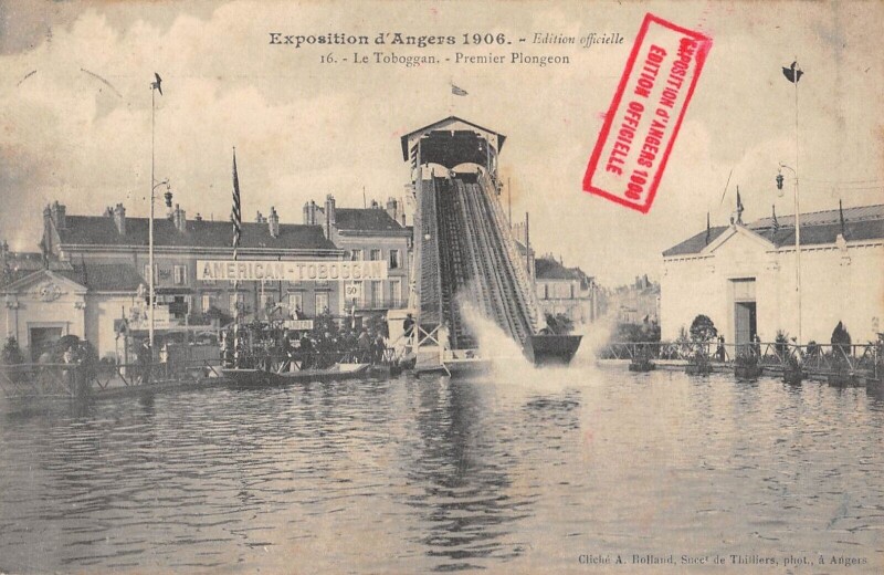 Carte postale ancienne Exposition D'Angers 1906 - Edition Officielle - Le Toboggan - Premier à Angers