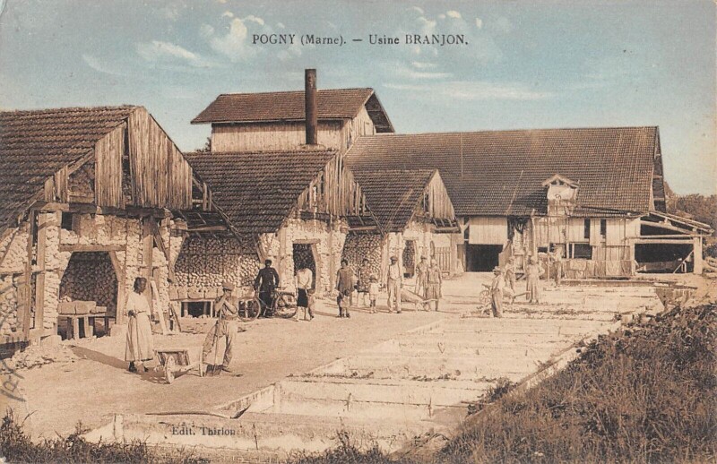 Carte postale ancienne Pogny - Usine Branjon à Pogny