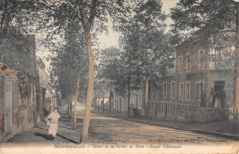Carte postale ancienne Serifontaine - Hotel De La Grace Dieu - Route Nationale