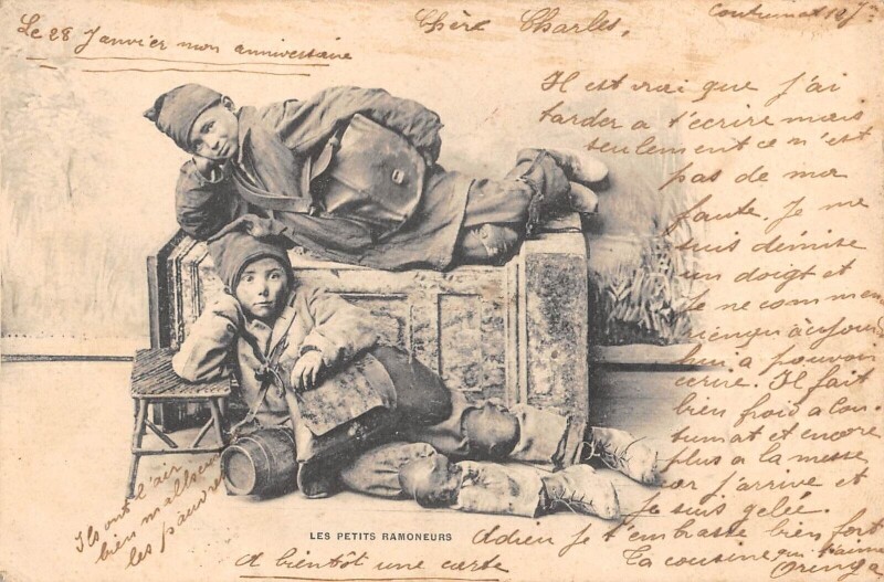 Carte postale ancienne Savoie / Les Petits Ramoneurs / cliché horizontal pas courant