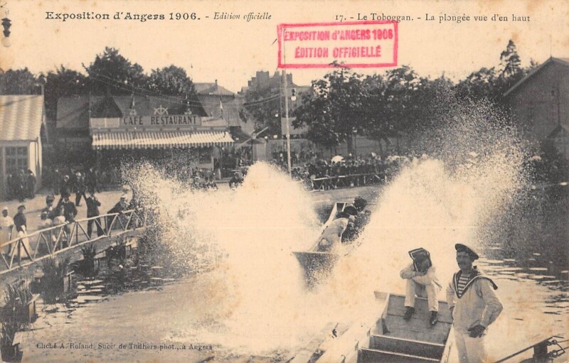 Carte postale ancienne Exposition D'Angers 1906 - Edition Officielle - Le Toboggan - La Plongee à Angers