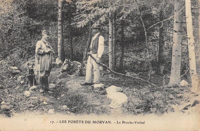 Carte postale ancienne Les Forets Du Morvan - Le Proces Verbal