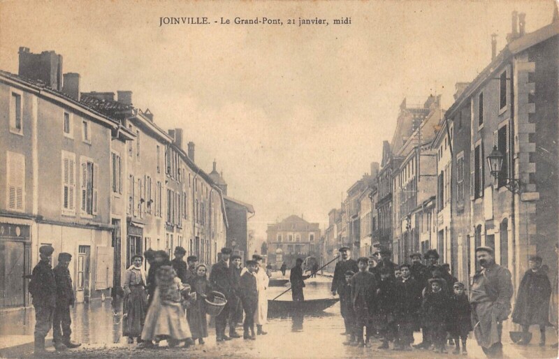 Carte postale ancienne Joinville - Le Grand Pont - 21 Janvier Midi à Joinville