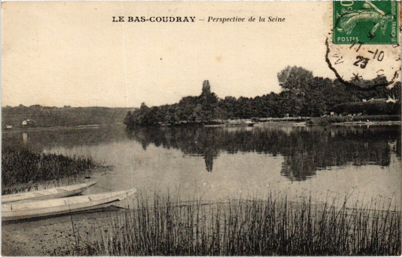 Carte postale ancienne Le Coudray-Montceaux Le Bas-Coudray - Perspective de la Seine au Coudray-Montceaux