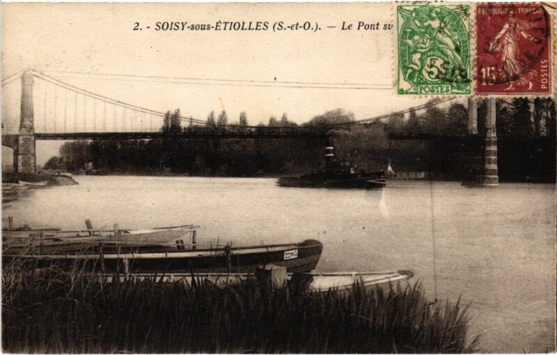 Carte postale ancienne Soisy-sous-Etiolles Le Pont