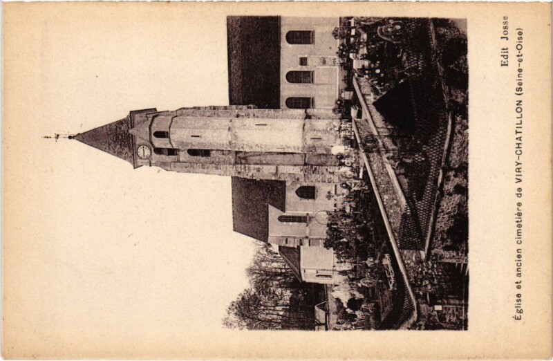 Carte postale ancienne Viry-Chatillon L'Eglise et Ancien Cimetiere