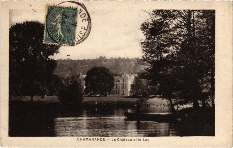 Carte postale ancienne Chamarande Chateau et Lac à Chamarande