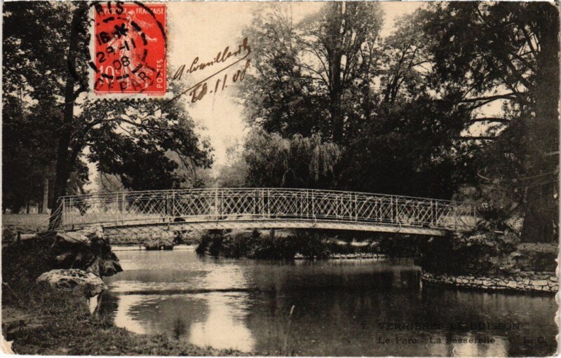 Carte postale ancienne Verrieres-le-Buisson Le Parc - La Passerelle