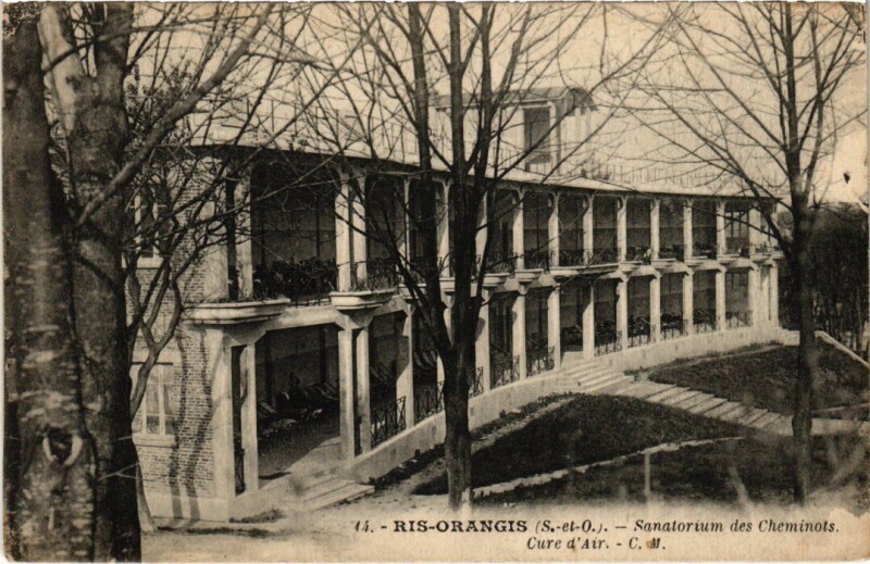 Carte postale ancienne Ris-Orangis Sanatorium des Cheminots à Ris-Orangis