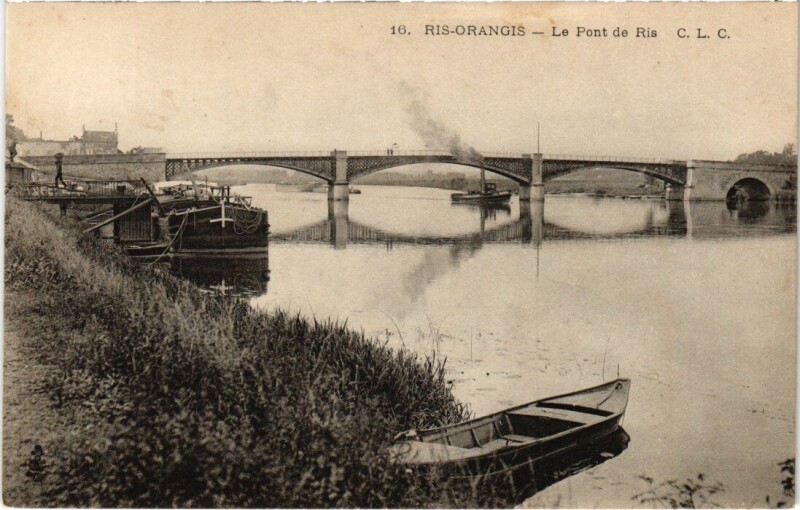 Carte postale ancienne Ris-Orangis Le Pont de Ris à Ris-Orangis