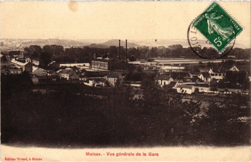 Carte postale ancienne Maisse La Gare - Vue Generale à Maisse