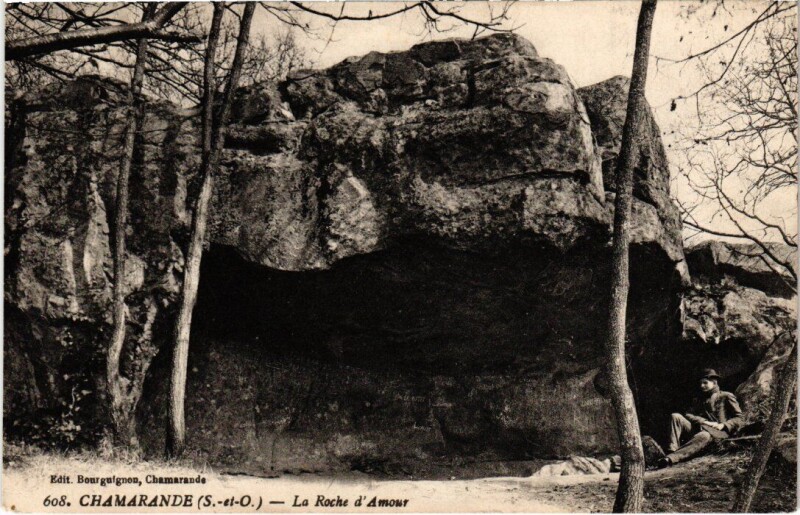 Carte postale ancienne Chamarande La Roche D'Amour à Chamarande