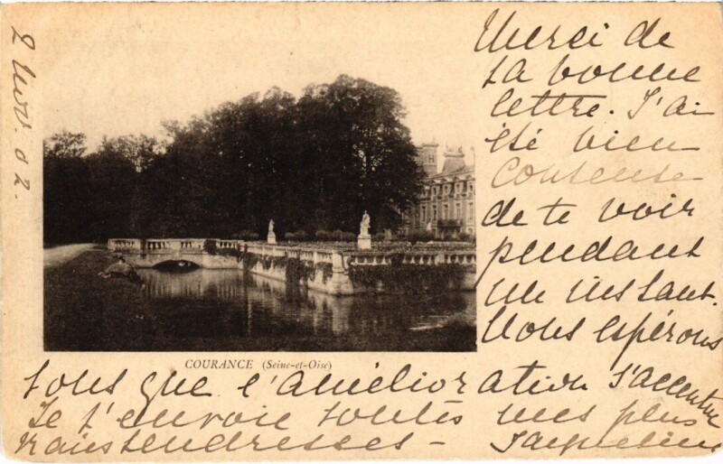 Carte postale ancienne Courances Chateau - Parc à Courances