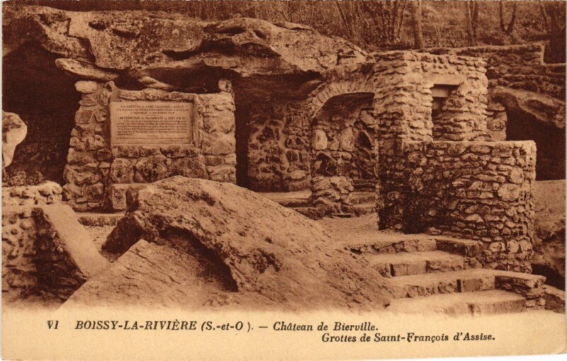 Carte postale ancienne Boissy-la-Riviere Chateau de Bierville - Grottes