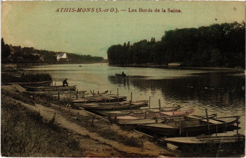 Carte postale ancienne Athis-Mons Les Bords de la Seine à Athis-Mons