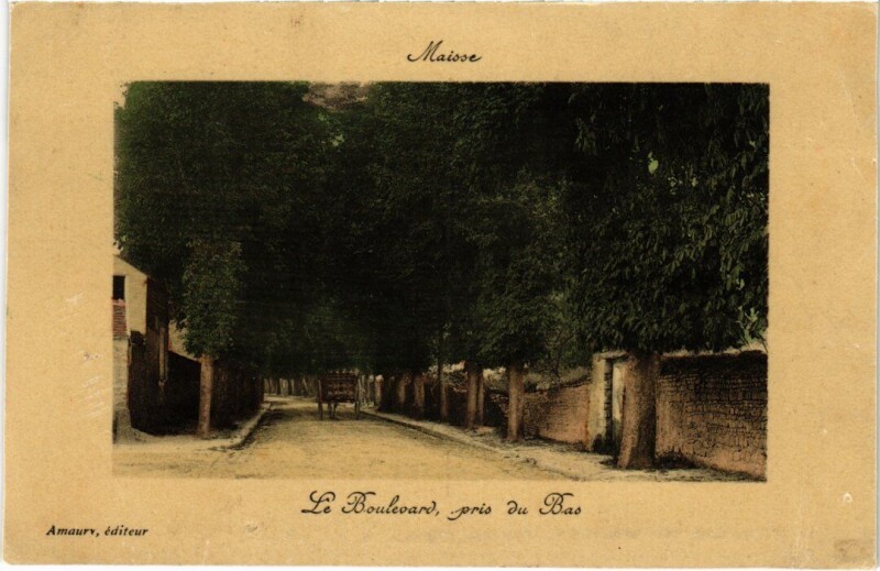 Carte postale ancienne Maisse Le Boulevard pris du Bas à Maisse