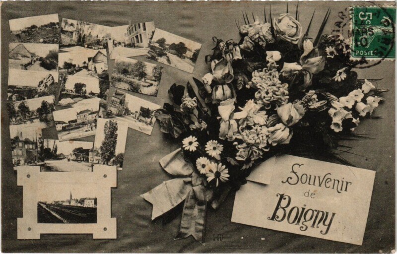 Carte postale ancienne Boigny Fleurs - Pont