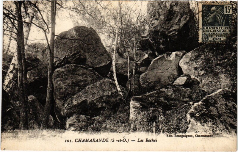 Carte postale ancienne Chamarande Les Roches à Chamarande