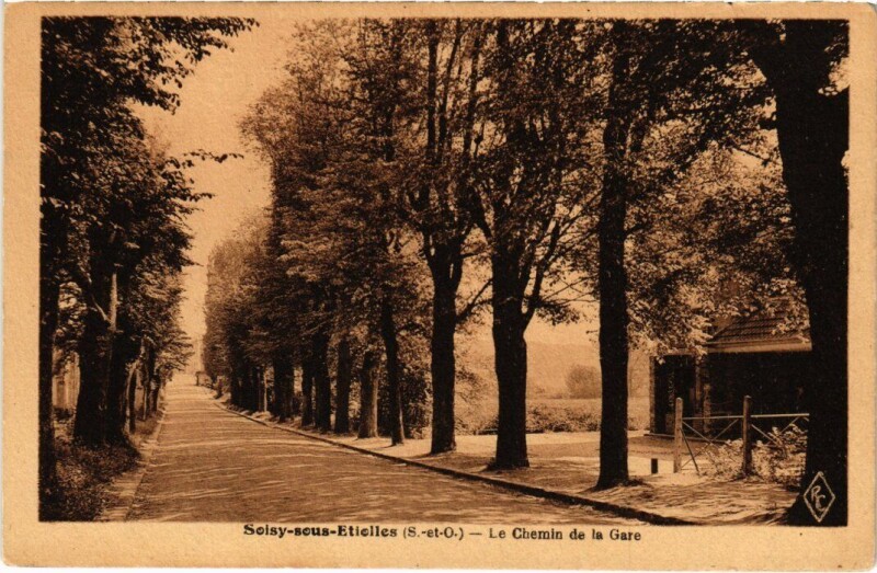 Carte postale ancienne Soisy-sous-Etiolles Le Chemin de la Gare