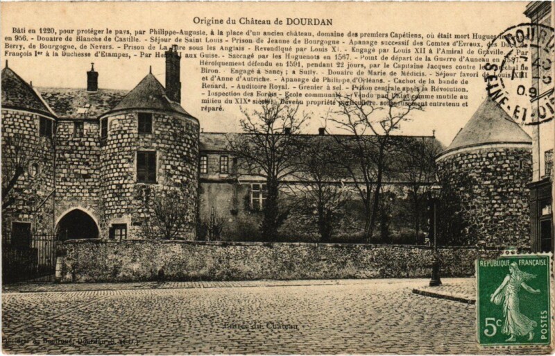 Carte postale ancienne Dourdan Origine du Chateau à Dourdan