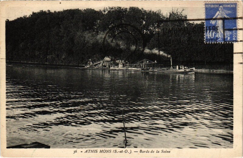 Carte postale ancienne Athis-Mons Bords de la Seine à Athis-Mons